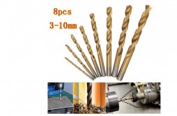 8pcs Titanium Coated HSS Twist Drill Sets