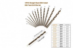 13pcs Cobalt HSS Twist Drill Sets