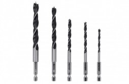 Brad Point Wood Drill Bit Set 5pcs Hex Shank